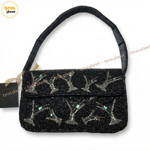Viral Beaded Martini Bag- Double Sided Print -India. Nwt